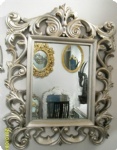 Antique decorative resin framed shabby chic mirror and antiqued wall decor art french mirrors