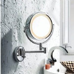 Led lighted wall mounted shaving mirror and bathroom vanity magnifying mirrors