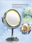 Led lighted table magnifying shaving mirror and bathroom vanity desk mirrors
